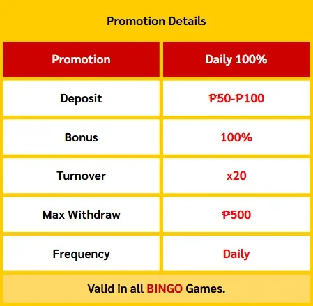 🎁 Get 100% Bonus in Bingo 🎁